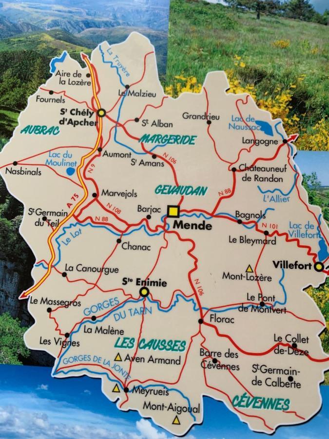 Quezac  La Voutee 5 Epis Avec Bain Finlandais Prive Au Manoir Du Charme Gorges Du Tarn Bed & Breakfast エクステリア 写真